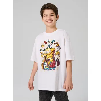 Chlapecké tričko Sinsay - Bavlněná košilka s potiskem SpongeBob SquarePants - bílá - 734GJ-00X - 734GJ-00X-146