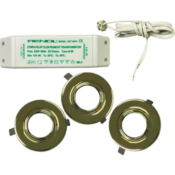 Bodové svítidlo Sada vestavných halogenových svítidel Rendl SHP3216/Z, G4, 220-240 V, 3x 20 W - zlatá + dárek zdarma