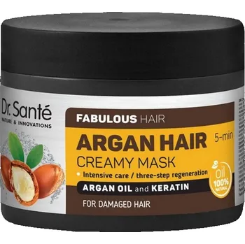 Vlasová regenerace Dr. Santé Argan krémová maska pro poškozené vlasy Argan Oil and Keratin Intensive Care Tree-Step Regeneration 300 ml