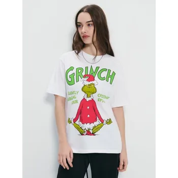 Dámská móda Vánoční tričko Grinch - S - House - bílý - 626GV-00X