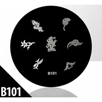 Šablona destička na nehty vzory pro stamping B101