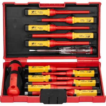 Šroubovák Sada izolovaných šroubováků 13 ks s vyměnitelnými rukojeťmi a pouzdrem