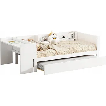 Postel Jednolůžková dřevěná postel Arhatreya 90x200 cm bílá