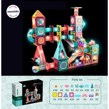 ostatní stavebnice Mamido Barvená magnetická stavebnice s kuličkovou dráhou 166 dílů MT1223
