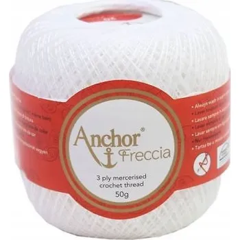 Příze Háčkovací Příze ANCHOR FRECCIA 25 50 g/720 m col.7901 bílý