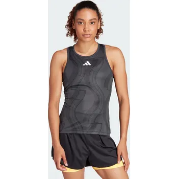 ADIDAS Tílko Club Tennis Graphic L ČERNÁ|ŠEDÁ