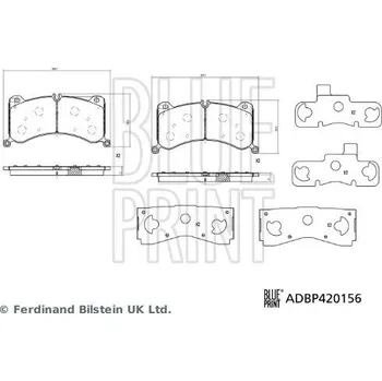 Brzdová destička Sada brzdových destiček, kotoučová brzda BLUE PRINT ADBP420156