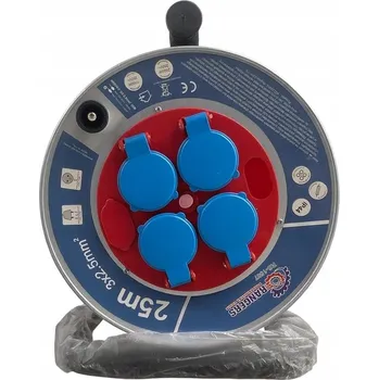 Napájecí kabel Prodlužovací Kabel bubnový stavební zahradní 25m 3x2,5mm kovový IP44