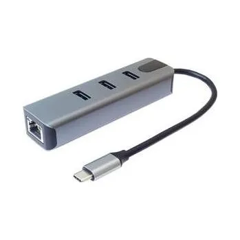 PremiumCord Adapter USB-C na Gigabit 10/100/1000Mbps + 3x USB3.2 konektor