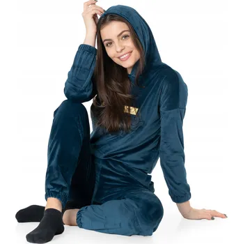 Elitol Homewear Turecko dámská tepláková souprava přes hlavu, s kapucí modrá velikost M