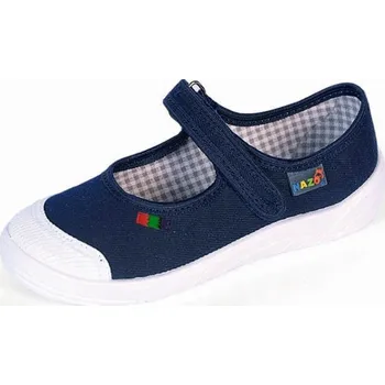 Chlapecké bačkory Papuče pro dívky s koženou stélkou tmavě modré Nazo, vel. 25