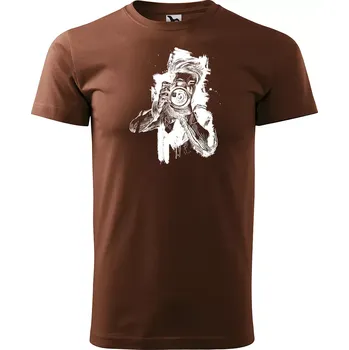 Pánské tričko Sablio Tričko s potiskem Fotograf - hnědé S