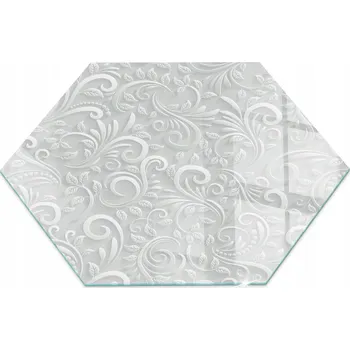 Obraz Skleněná deska s grafikou pod kamna Elegantní rostlinný vzor Heksagon 40 cm