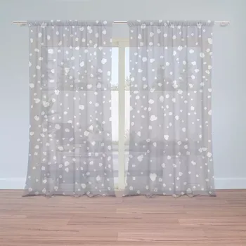 Záclona Sablio Záclony Bílé flíčky na fialové: 2ks 150x250cm