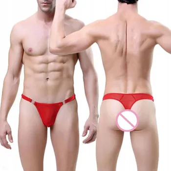 Kalhotky Průhledná pánská tanga ze síťoviny, rozepínací vpředu