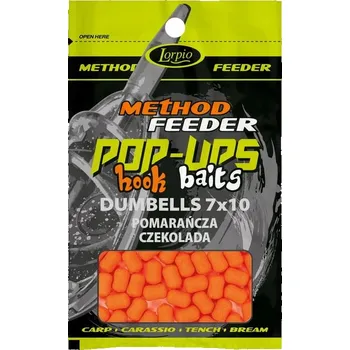 Boilies Plovoucí boilies Dumbells 7x10mm 15g Pomeranč Čokoláda LORPIO