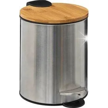Odpadkový koš ODPADKOVÝ KOŠ 3L Bambusový, nerezová ocel a bambus