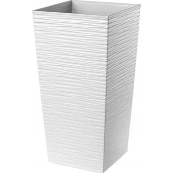 Květináč Bílý plast Květináč Kadax 19 cm x 19 x 36,5 cm