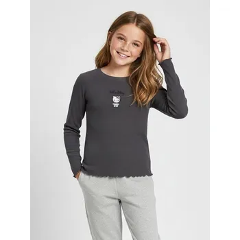 Dívčí tričko Sinsay - Halenka s dlouhými rukávy Hello Kitty - šedá - 513FV-86X - 513FV-86X-146