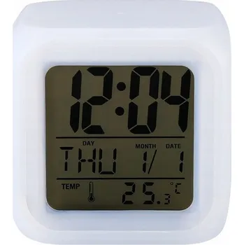 Hodiny Budík chameleon měnící barvy LED RGB hodiny teploměr