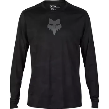 cyklistický dres FOX Cyklistický dres s dlouhým rukávem letní - RANGER TRU DRI - černá XL
