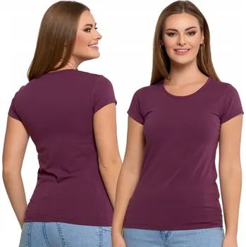 Dámské tričko Dámské tričko s krátkým rukávem bavlněné fialové moderní Basic MORAJ L
