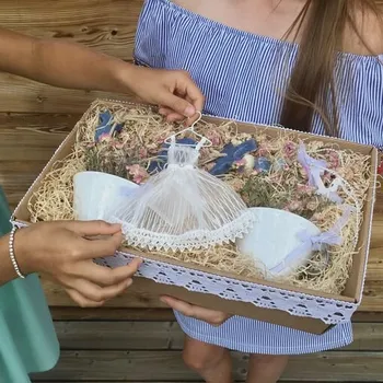 Svatební dekorace Svatební přání šatičky typ 3