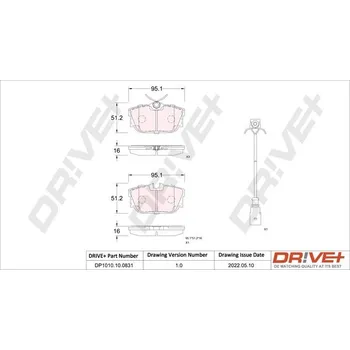 Brzdová destička Sada brzdových destiček, kotoučová brzda DRIVE+ DP1010.10.0831