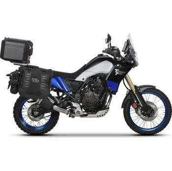 Zavazadlo na motocykl SHAD Kompletná sada sedlových brašní TERRA TR40 adventure a hliníkového vrchného kufra SHAD TERRA BLACK 48L vrátane montážnej sady SHAD YAMAHA Tenere 700 XTZ690