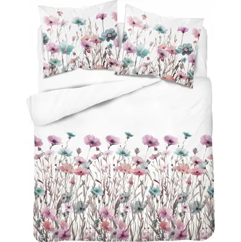 Povlečení Povlečení 160x200 květiny louka bílá růžová