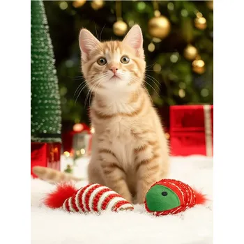 Hračka pro kočku Sinsay - Vánoční hračky pro kočky 3 pack - červená - 258FU-33X - 258FU-33X-ONE