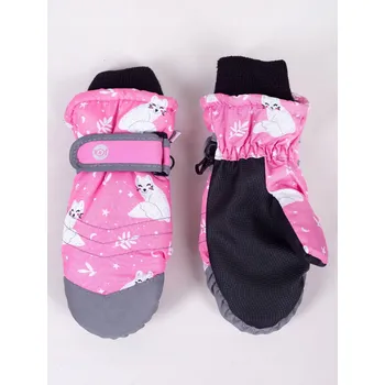 Rukavice Dívčí lyžařské palčáky s liškami 16 cm YOCLUB