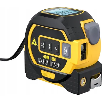 Měřící laser Svinovací metr 500 cm, digitální laserový dálkoměr 40 m, vodováha 3v1