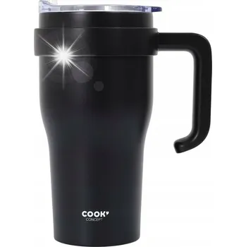 Termohrnek Termohrnek s uchem a brčkem Miami 600ml černý