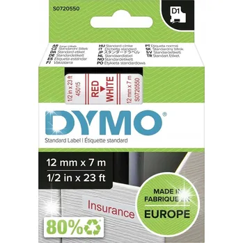 Pásek do tiskárny Páska do tiskáren etiket D1 45015, červeno-bílá 12 mm x 7 m DYMO