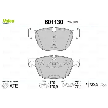 Brzdová destička Sada brzdových destiček, kotoučová brzda VALEO 601130