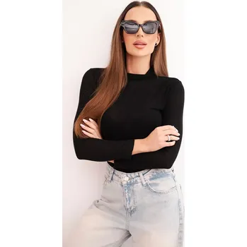 Dámská halenka Kesi Włoski Dámská kasmírská blůza s jemným rolákem a dlouhým rukávem černá Kesi Włoski černá | hnědá | světle modrá 3479532