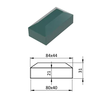 Vnější krytka 40 x 80 mm, plastová PE, zelená