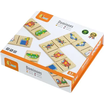 Dřevěná hračka Viga Dřevěné domino - auta