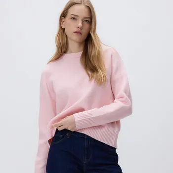 Dámský svetr Reserved - Svetr se spadlou linií ramen - pastelově růžová - 218GP-03X - 218GP-03X-S