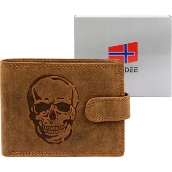 Peněženka Pánská peněženka Nordee L895 SKULL hnědá