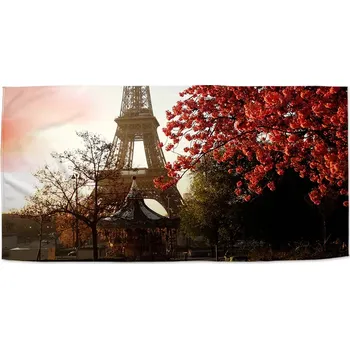 Osuška Sablio Ručník Eiffelova věž a červený strom - 50x100 cm