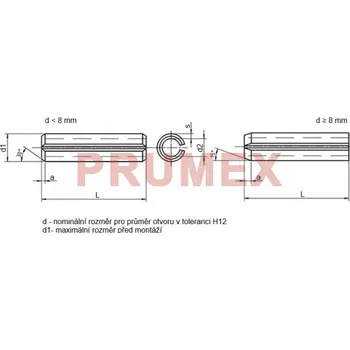 Šroub Kolík pružný DIN 1481-4x10 nerez A1