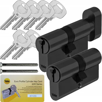 Sada vložek Yale Y600 30/45 + 30/45G s bezpečnostní spojkou, černá