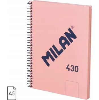 Blok Zápisník na spirále A5/80 listů hladký 1918 růžový MILAN