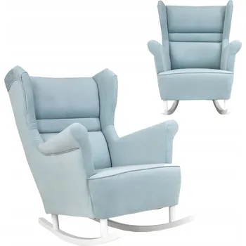 Křeslo Houpací křeslo ušák Zoja, skandinávský styl Family Meble, světle modré