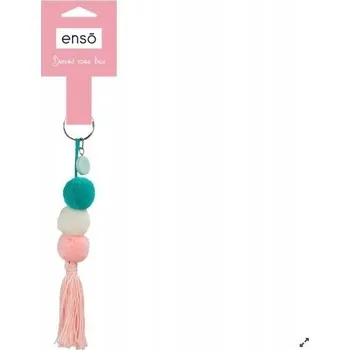 Přívěsek na klíče ENSO s mini bambule ve třech barvách