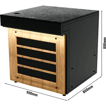 Lednice G.Gastro Pokladní stůl TORONTO - 900 mm - černé čelo - LED osvětlení