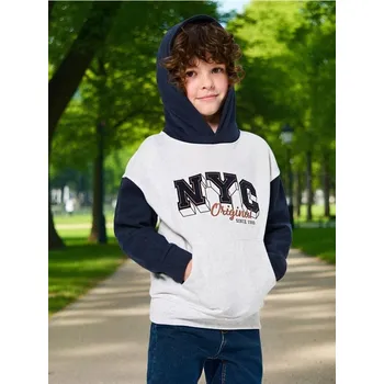 Dětská móda Sinsay - Mikina s kapucí - šedá - 309DN-09M - 309DN-09M-122