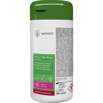 Dezinfekce Dezinfekční ubrousky Medisept Velox Duo Wipes 100 ks tea tonic